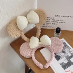 Plush Mouse Ears Hair Hoop Hairband  Holiday Party Princess Bow Hairband COSTUME Cosplay Plush  Adult/Kids Headband Gift