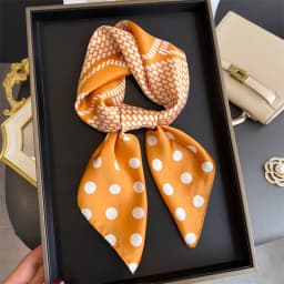 70*70cm Women's Square Silk Scarf Soft Satin Polka Dot Wrap Foulard Lady Neckerchief Bandannas Hair Skinny Tie Hijab Shawls