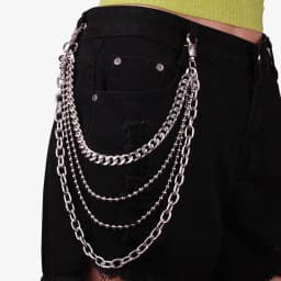 European American Punk Style Fashion Metal Waist Chain Personalized Trendy Multi-layer Chain for Jeans