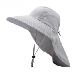 Summer Outdoor Fishing Bucket Hat for Men Wide Brim UV Sun Protection Cap with Neck Flap Sunshade for Hiking Camping Travel