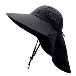 Summer Outdoor Fishing Bucket Hat for Men Wide Brim UV Sun Protection Cap with Neck Flap Sunshade for Hiking Camping Travel