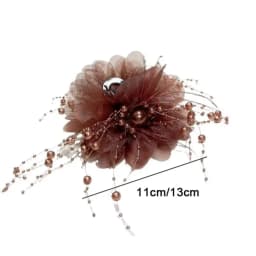 Elegant Peony Flower Grasping Clip Sequin Tassel Hair Claw Plastic Crab Hair Clips Women