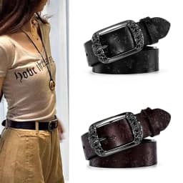 Fashion Y2K Alloy Pin Buckle Carved Waist Belt Harajuku Y2K Punk Waistband Chic Vintage Jeans Belts For Women