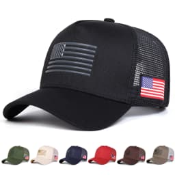 Unisex American Flag Embroidery Baseball Net Caps Spring and Summer Outdoor Adjustable Casual Hats Sunscreen Hat Sports Cap