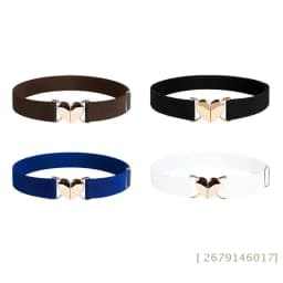 {YY26} Women Girls Adjustable Elastic Waist Belts With Heart Shape Metal Buckle Waistband For Coat Dress Accessories 〔YY26〕