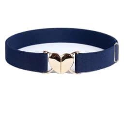 {YY26} Women Girls Adjustable Elastic Waist Belts With Heart Shape Metal Buckle Waistband For Coat Dress Accessories 〔YY26〕