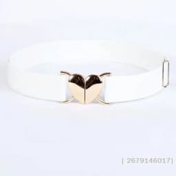 {YY26} Women Girls Adjustable Elastic Waist Belts With Heart Shape Metal Buckle Waistband For Coat Dress Accessories 〔YY26〕