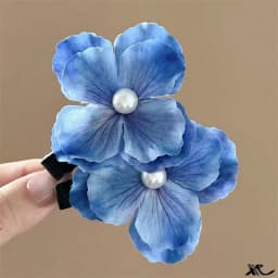 2Pcs Spring Hydrangea Hair Clips Women Girls Sweet Braid Hairpins Pearl Floral Barrettes For Travelling Wedding Hair Accessories