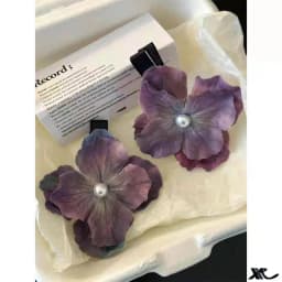 2Pcs Spring Hydrangea Hair Clips Women Girls Sweet Braid Hairpins Pearl Floral Barrettes For Travelling Wedding Hair Accessories
