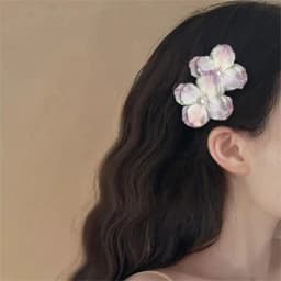 2Pcs Spring Hydrangea Hair Clips Women Girls Sweet Braid Hairpins Pearl Floral Barrettes For Travelling Wedding Hair Accessories