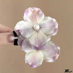 2Pcs Spring Hydrangea Hair Clips Women Girls Sweet Braid Hairpins Pearl Floral Barrettes For Travelling Wedding Hair Accessories