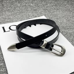 2026 Retro High-end Black y2k belt Ins Men's and Women's Versatile Metal Vintage Silver Buckle bb belt Fashion Trend Accessories