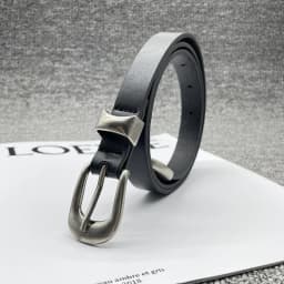 2026 Retro High-end Black y2k belt Ins Men's and Women's Versatile Metal Vintage Silver Buckle bb belt Fashion Trend Accessories