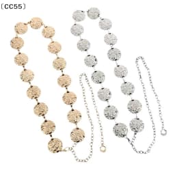Metal Gold/Silver Chain Belt Geometry Round Wafer Adjustable Women Waist Chain Dress Shirt Decoration Accessories〔CC55〕