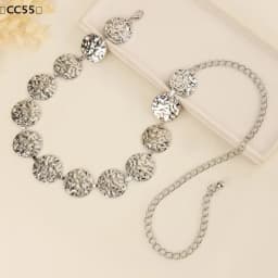 Metal Gold/Silver Chain Belt Geometry Round Wafer Adjustable Women Waist Chain Dress Shirt Decoration Accessories〔CC55〕