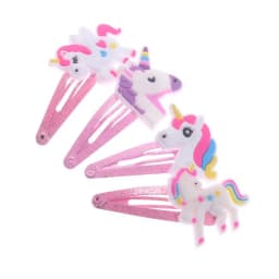 4PCS Unicorn Hair Clips Barrettes for Girls Hair Pins, Cute Hair Clips Metal Snap Barrettes Sparkly Hair Accessories