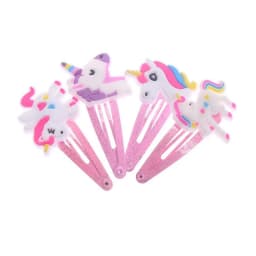 4PCS Unicorn Hair Clips Barrettes for Girls Hair Pins, Cute Hair Clips Metal Snap Barrettes Sparkly Hair Accessories
