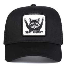 Unisex STAY TRASHY Raccoon Embroidery Baseball Net Caps Spring Summer Outdoor Adjustable Casual Hats Sunscreen Hat Sports Cap