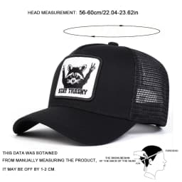 Unisex STAY TRASHY Raccoon Embroidery Baseball Net Caps Spring Summer Outdoor Adjustable Casual Hats Sunscreen Hat Sports Cap