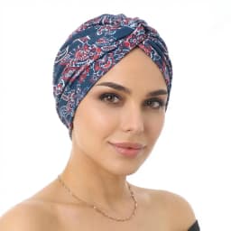 New Women Cashew flower Printed Cross Twist Turban Cap Bonnet Headband African Head Wraps  Ready To Wear HIjabs Chemo Cap