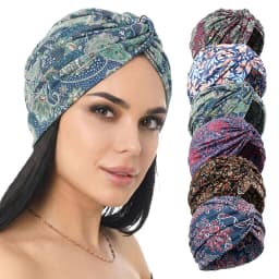 New Women Cashew flower Printed Cross Twist Turban Cap Bonnet Headband African Head Wraps  Ready To Wear HIjabs Chemo Cap