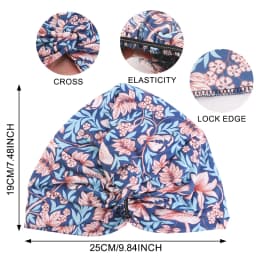 New Women Cashew flower Printed Cross Twist Turban Cap Bonnet Headband African Head Wraps  Ready To Wear HIjabs Chemo Cap