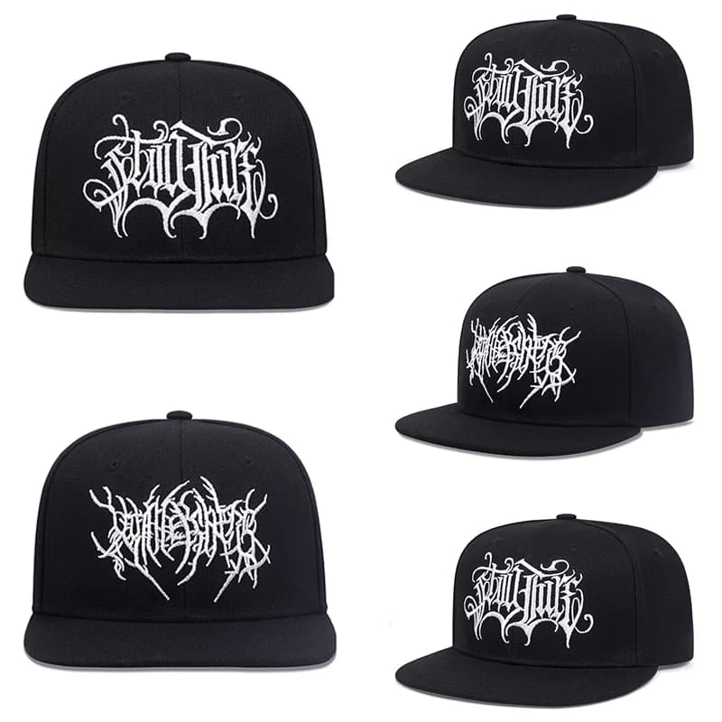 2026 New Fashionable Creative Flat Edge Hat Gothic Double Swallow Embroidered HipHop Hat Outdoor Daily Sunshade Hat Baseball Hat