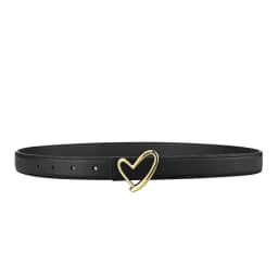 Women's Leather Belt with Smooth Heart Buckle, Minimalist and Premium Style, Suitable for Jeans, Suits, and Dresses