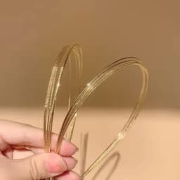 New Thin Gold Color Headbands Women Multilayer Alloy Hair Hoop Double Root Metal Hair Bands Hair Accessories Smooth Head Hoop