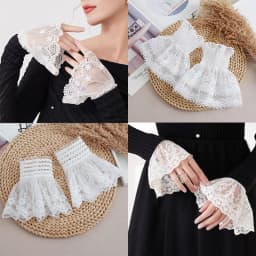 Ladies Lace Fake Cuffs for Womens Shirt Detachable Fake Sleeves Bridal Gowns Cuff Wedding Halloween Clothing Accessories