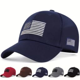 Unisex American Flag Embroidery Baseball Caps Outdoor Adjustable Spring and Autumn Casual Sunscreen Hat