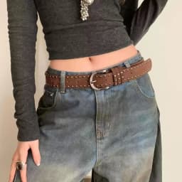 Ladies' Retro Rivet Belt, with an American Style Design Resembling a Belt, Paired with Skirts and Jeans for Decoration