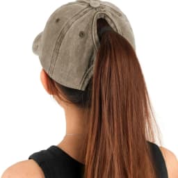 1pc Retro Washed Little Heart Embroidered Ponytail Baseball Cap for Women,Outdoor Sports Adjustable Women's Cap for Daily Wear