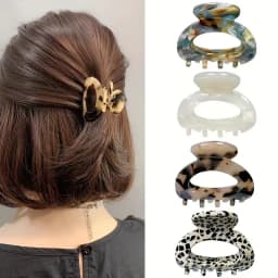 Elegant Sweet Small Oval Hair Claw Clip for Women Secure Grip Hair Accessories Ponytails Cute Hair Clips Sophisticated Style