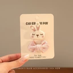 Cute Bunny Rabbit Hair Clips For Baby Girls Sweet Bow Flower Hairpins Toddler Kids Hair Barrettes No Hurt Hair Accessories 2026