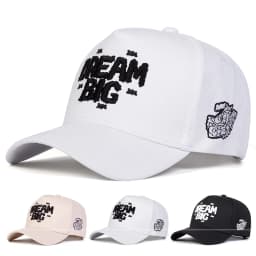 Unisex DREAM BIG Letter Embroidery Baseball Caps Spring Autumn Outdoor Adjustable Casual Hats Sunscreen Hat