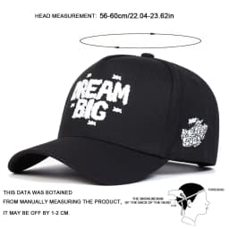 Unisex DREAM BIG Letter Embroidery Baseball Caps Spring Autumn Outdoor Adjustable Casual Hats Sunscreen Hat