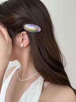 2pcs/set Acetate Hair Clip Barrettes Small Size Oval Geometric Side Pins Colorful Hairpin Cute Sweet Women Hair Accessories