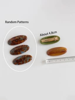 2pcs/set Acetate Hair Clip Barrettes Small Size Oval Geometric Side Pins Colorful Hairpin Cute Sweet Women Hair Accessories