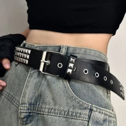 Trend Punk Rivet Belt Retro Y2K Heavy Metal Belt Nightclub Rock Style Belt Fashion Decoration