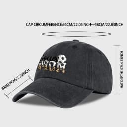 Leopard Print Soccer Mom Washed Baseball Cap Adjustable Unisex Soccer Game Day Hat For Moms