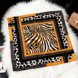 70*70cm Square Silk Scarf Women Luxury Design Satin Shawl Ladies Zebra Print Head Bandana Small Neck Muffler Hair Hijab Scarves