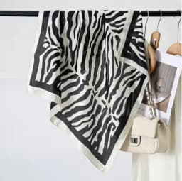 70*70cm Square Silk Scarf Women Luxury Design Satin Shawl Ladies Zebra Print Head Bandana Small Neck Muffler Hair Hijab Scarves