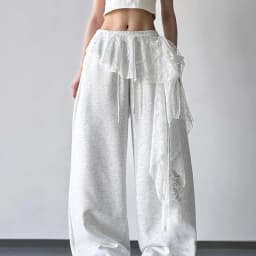 New Korean Lace Trim Skirt Curtain Y2K Belted Half Skirt Butt Curtain Skirt Women's High Waist Small Apron Trim Apron Headdress