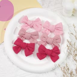 10Pcs Cute Bow Hair Clips for Kids Cotton-Linen Baby to Children Hairpins Soft Fully-Wrapped Design, Safe Hair Accessories