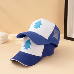 Anime Gravity Falls Dipper Pines Blue Pine Tree Print Trucker Hat Men Women Cartoon Cosplay Adjustable Baseball Cap for Outdoor