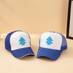 Anime Gravity Falls Dipper Pines Blue Pine Tree Print Trucker Hat Men Women Cartoon Cosplay Adjustable Baseball Cap for Outdoor