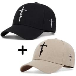 2Pcs Unisex Cross Embroidery Baseball Caps Spring Autumn Outdoor Adjustable Casual Hats Dad Hat Sunscreen Hat Combo Set