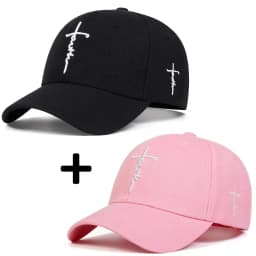 2Pcs Unisex Cross Embroidery Baseball Caps Spring Autumn Outdoor Adjustable Casual Hats Dad Hat Sunscreen Hat Combo Set