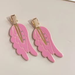 1/2PCCute Angel Wings Hairpin Pink Seamless Hair Clips Dopamine Makeup Side Bangs Barrettes for Women And Girls Hair Accessories